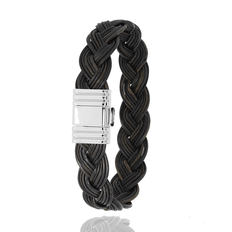 BRACELET KHALARI TRESSÉ OR GRIS