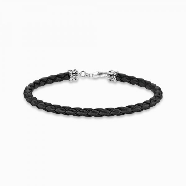Bracelet en cuir noir