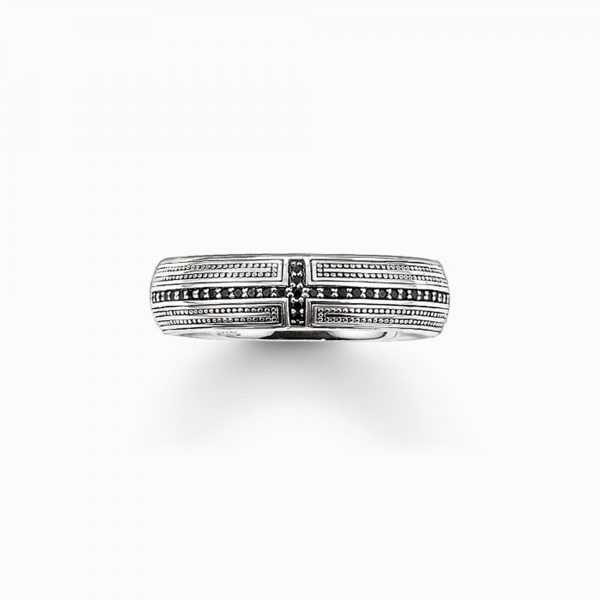 Bague ruban croix avec pavé – Image 2