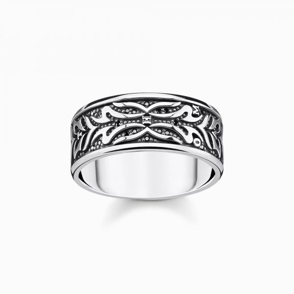 Bague motif tigre noir