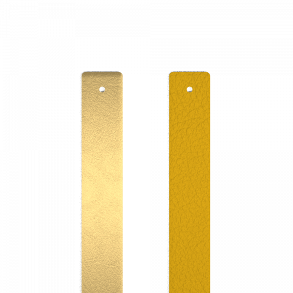 CUIR - MANCHETTES, SOLAIRE / DORÉ 14mm