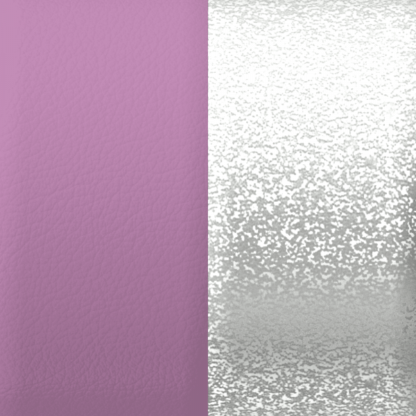 CUIR - MANCHETTES, MAUVE / PAILLETTES ARGENTÉES 25mm