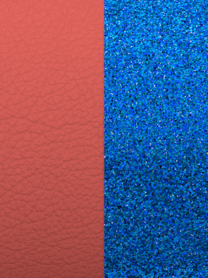 CUIR - MANCHETTES, SÉPIA / PAILLETTES BLEUES 25mm