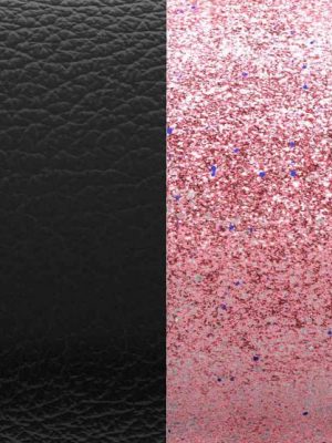 Cuir bracelet Les Georgettes - Khôl Noir/Paillettes orientales 25 mm