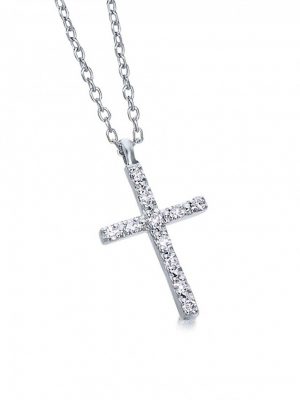 LE CARRE Collier Or Blanc 18ct diamants