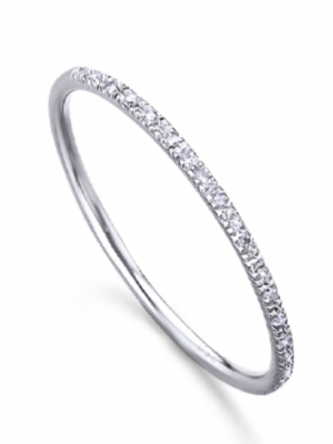 LE CARRE Bague Or Blanc 18ct diamants bl