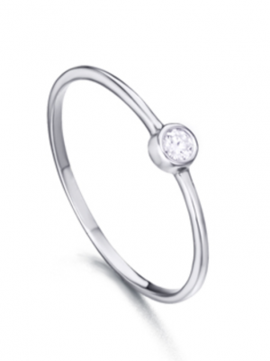 LE CARRE Bague Or Blanc 18ct diamants bl