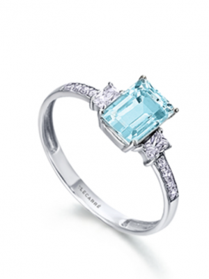 LE CARRE Bague Or Blanc 18ct diamants bl