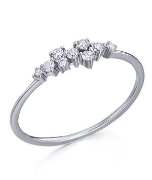 LE CARRE Bague Or Blanc 18ct diamants bl