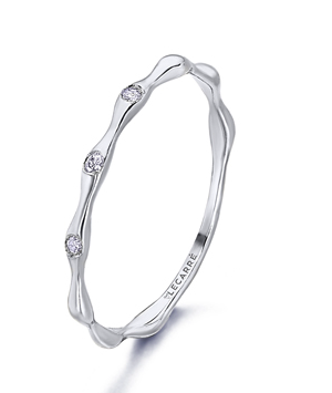 LE CARRE Bague Or Blanc 18ct diamants bl