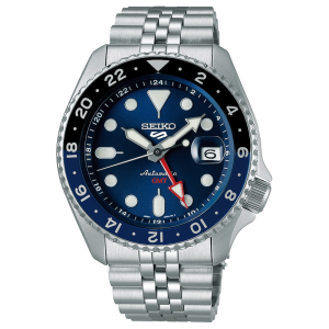 Seiko 5 Automatique GMT Acier Bleu