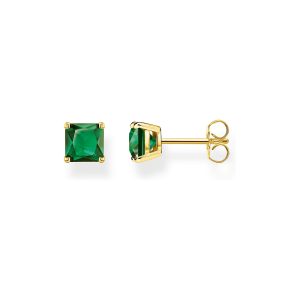 Clous d'oreilles pierre verte or