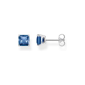Clous d'oreilles avec pierre bleu et argent