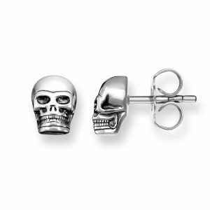 Clous d'oreilles Rebel at heart Tête de mort en argent