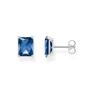CLOUS D'OREILLES THOMAS SABO ARGENT PIERRE BLEUE