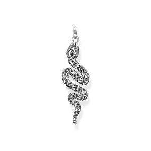 Pendentif argent noirci serpent