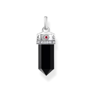 Pendentif hexagone onyx argent noirci