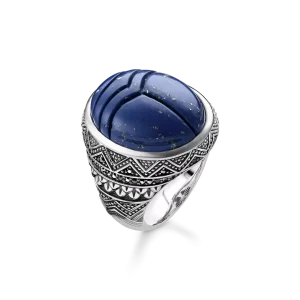 Bague scarabée bleu