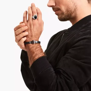 Bague noire argent