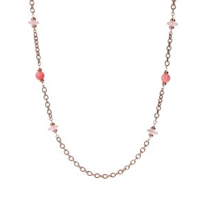 Collier à chaine et perles en pierre naturelle