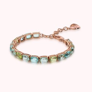 Bracelet Tennis avec Pierre Prisma Gem Taille Mosaïque