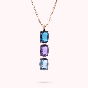 Collier avec Pierre Prisma Gem Taille Mosaïque