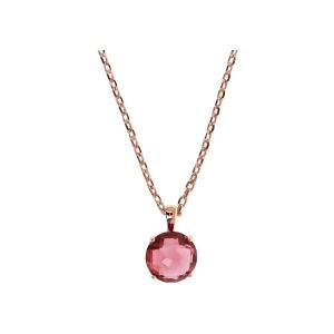 Collier Felicia doré or rose avec pierre de couleur