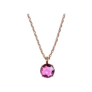 Collier Felicia doré or rose avec pierre de couleur
