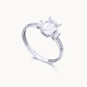 Bague Destiny en or blanc avec topazes et diamants