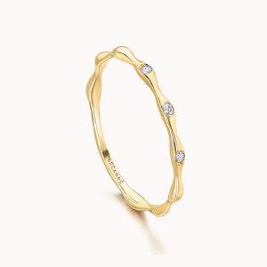 Bague en bambou, or et diamants
