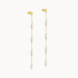 Boucles d'oreilles longues avec perles de culture