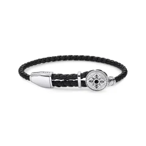 Bracelet cuir et argent