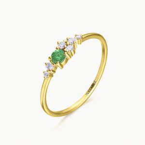 LeCarré Bague Go Green Émeraude et Diamant