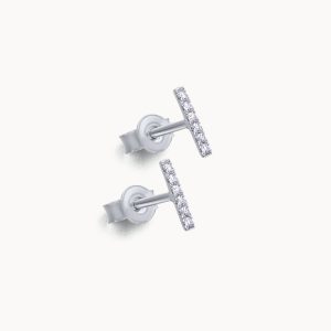 LeCarré Boucles d'oreilles en or blanc serties de diamants